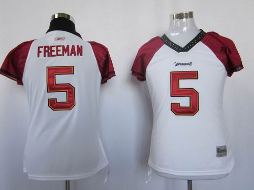 Buccaneers #5 Josh Freeman White Women's Field Flirt Stitched NFL Jersey - Click Image to Close